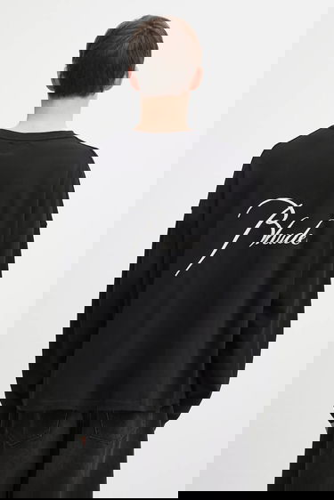 Tričko Rhude Classique reverse Cotton Long-Sleeve T-Shirt Čierna | RHFW25TT10012, 0