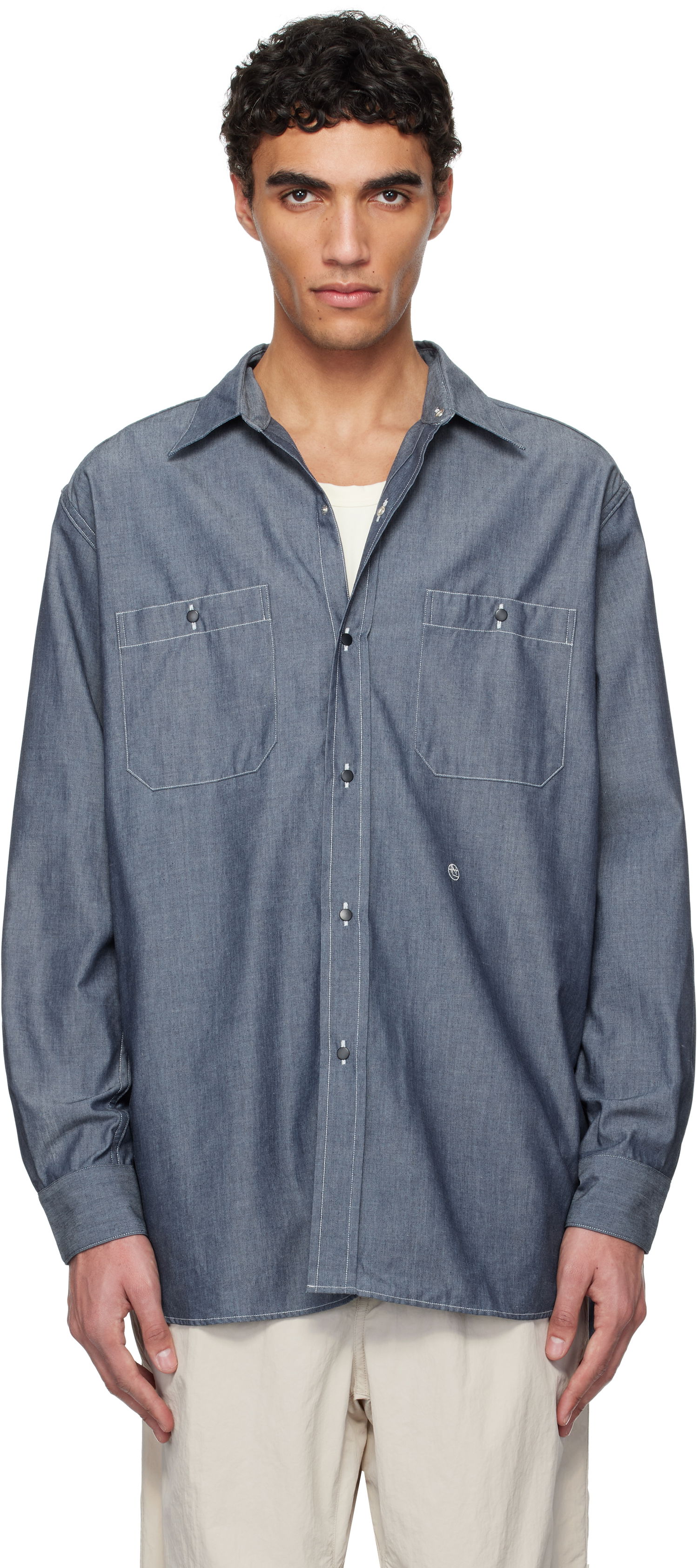 Košeľa NANAMICA nanamica Regular Collar Chambray Shirt Modrá | S25SG111U, 0