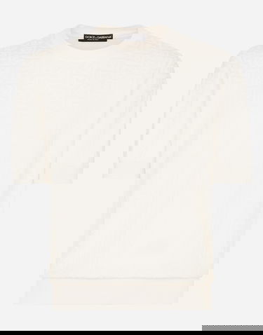 Sveter Dolce & Gabbana Jacquard Round-neck Sweater Biela | GXX03TJBSKEW0001, 0