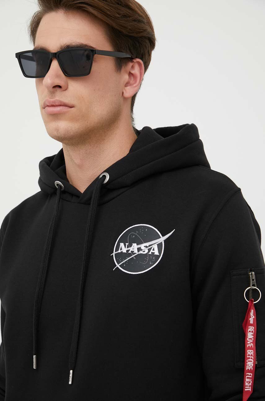 Mikina Alpha Industries x Nasa Pullover Hoodie Čierna | 108337.285, 0