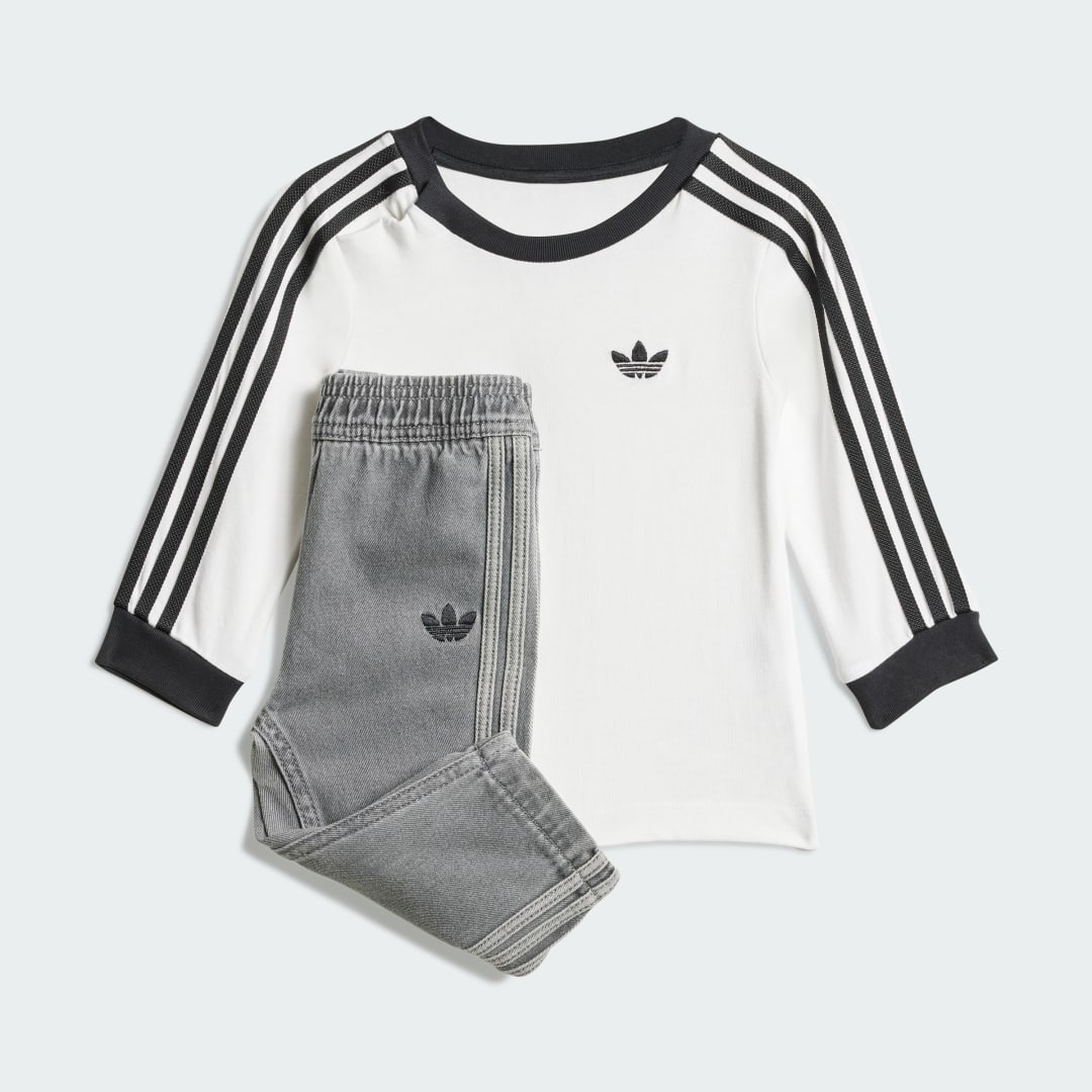 Súprava adidas Performance Long Sleeve Tee and Denim Pants Set Šedá | JW5312, 0