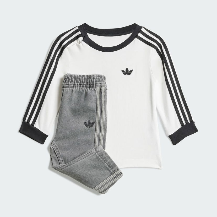 Súprava adidas Performance Long Sleeve Tee and Denim Pants Set Biela | JW5312