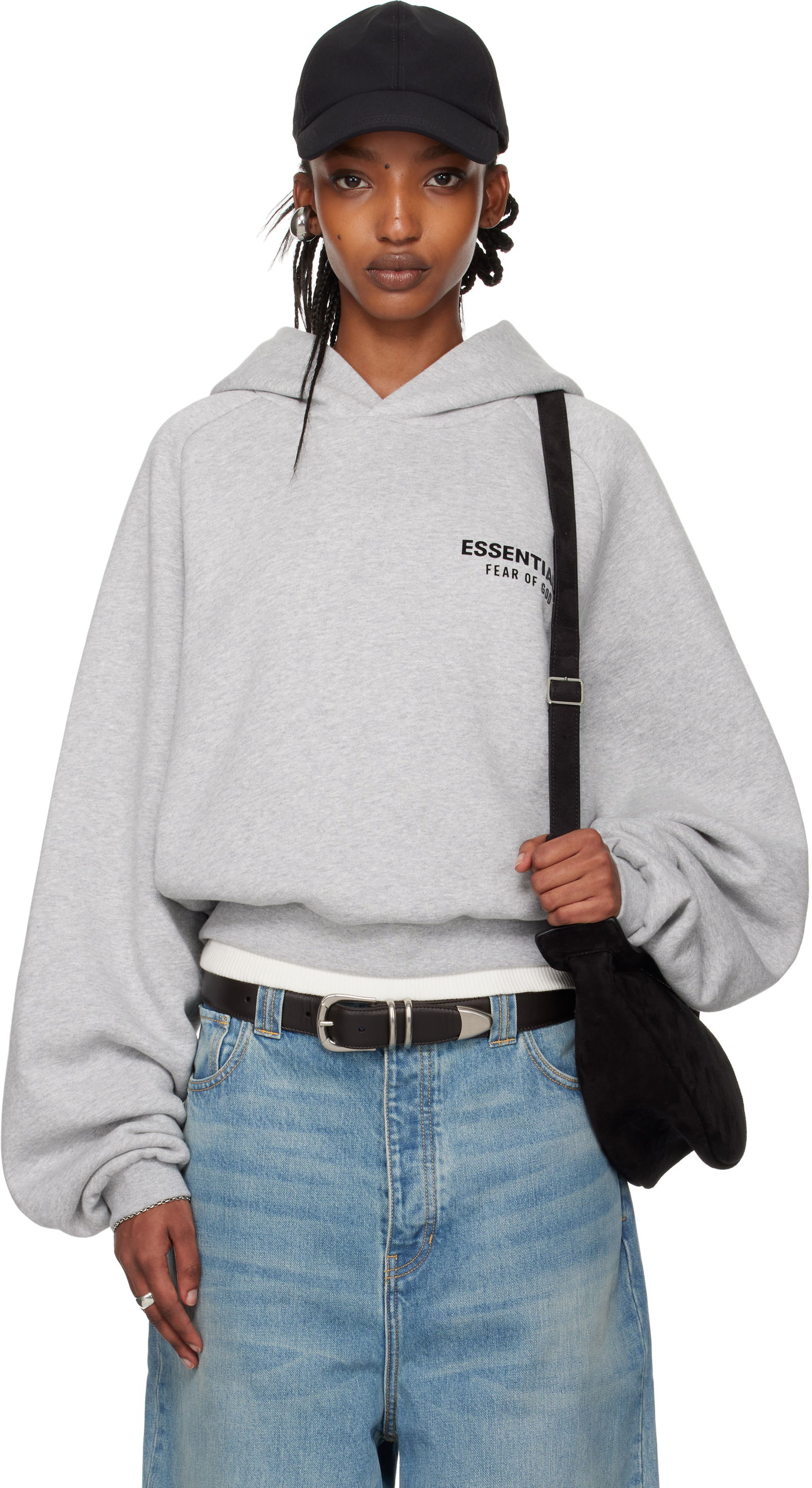 Fleece Cropped Hoodie by ESSENTIALS