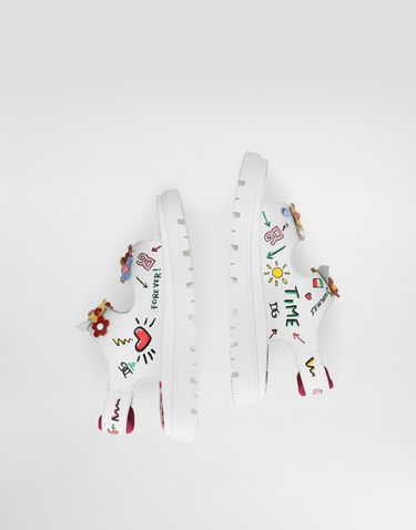 Doplnky Dolce & Gabbana Dolce & Gabbana Calfskin Sandals with Flower Appliqués Biela | D11127AU458HA5KU, 3