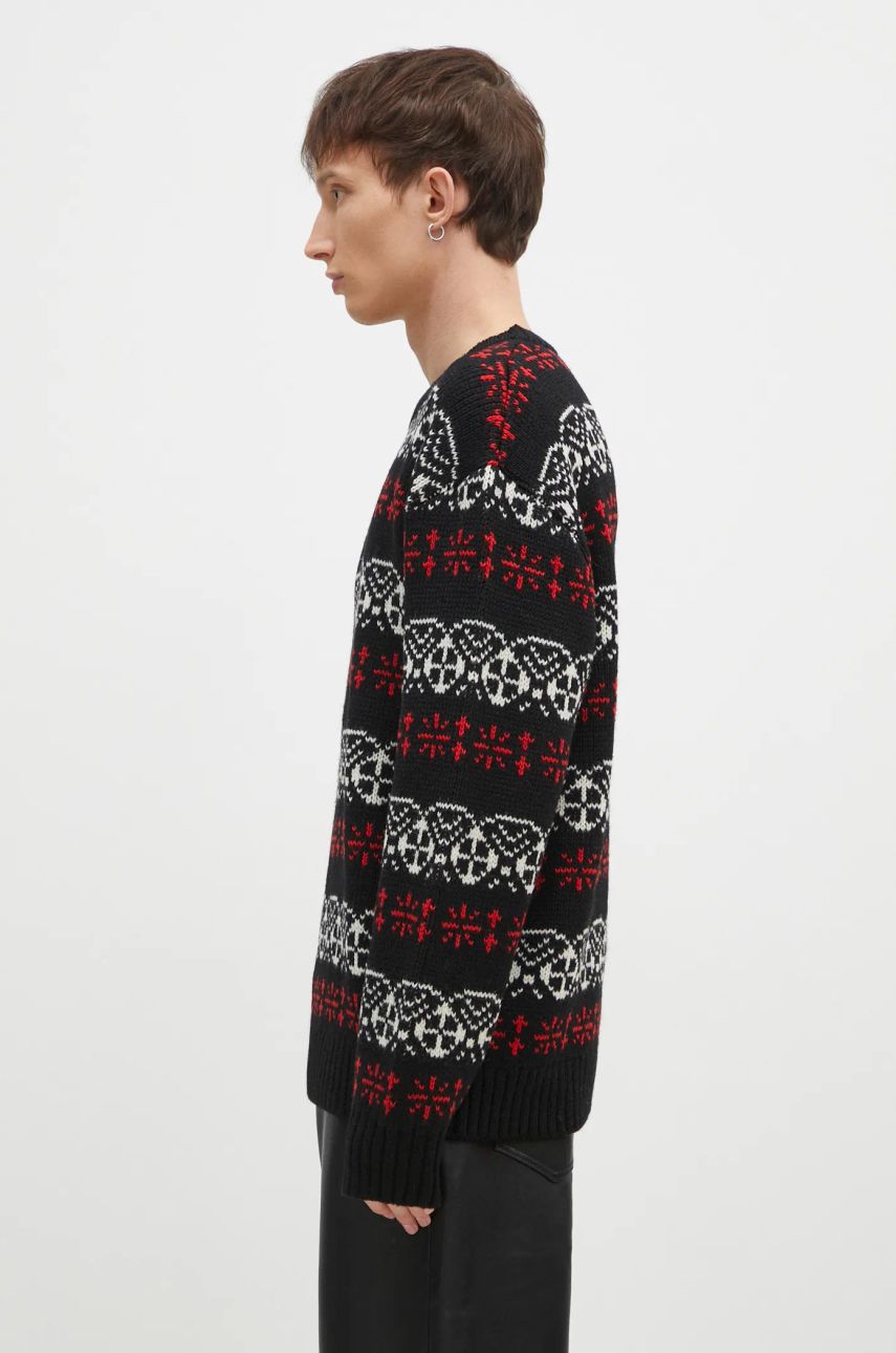 Sveter Needles Crew Neck Fair Isle Sweater Čierna | PU317, 1