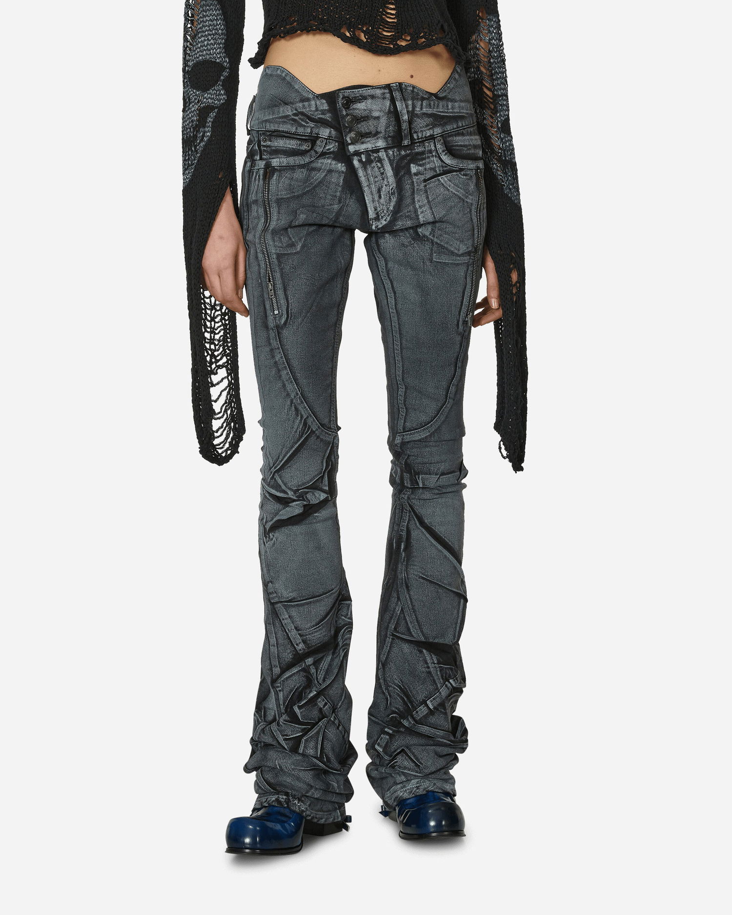 Džínsy Ottolinger Big Waistband Drape Denim Pants Šedá | 1704712 BLKPNT, 0