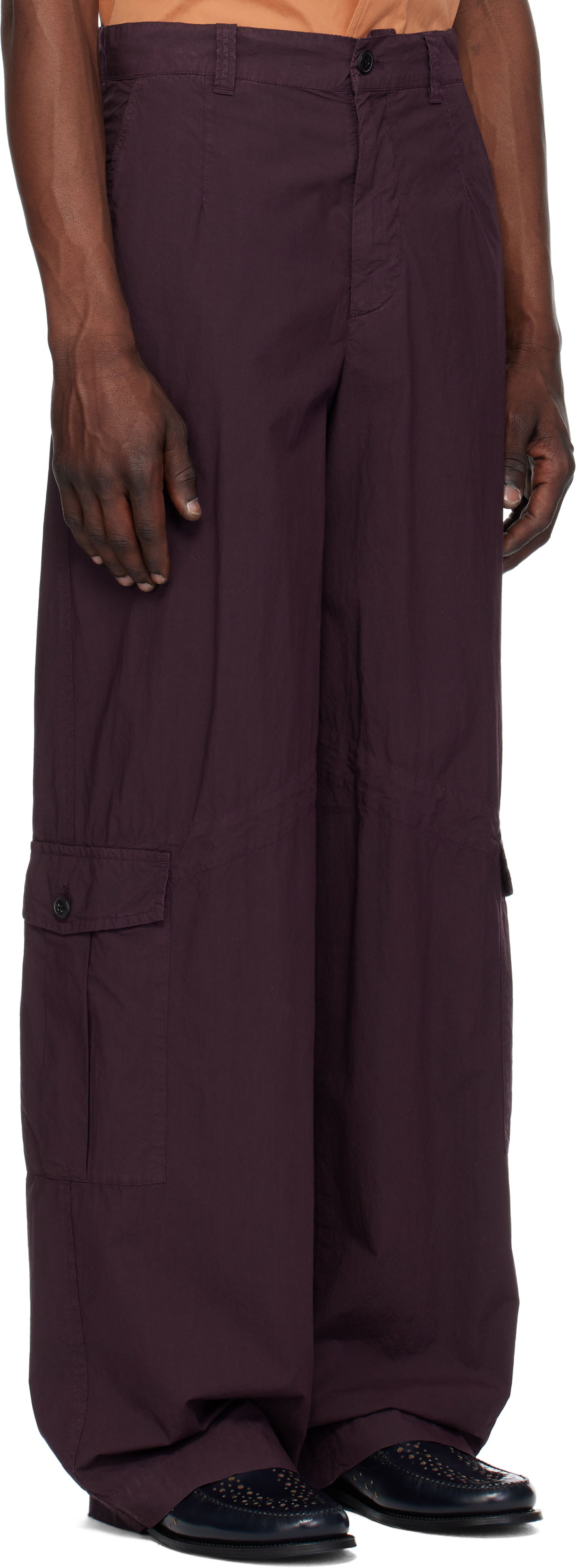 Cargo nohavice Dries Van Noten Dries Van Noten Loose Cargo Pants Fialová | 251-020941-1148, 1