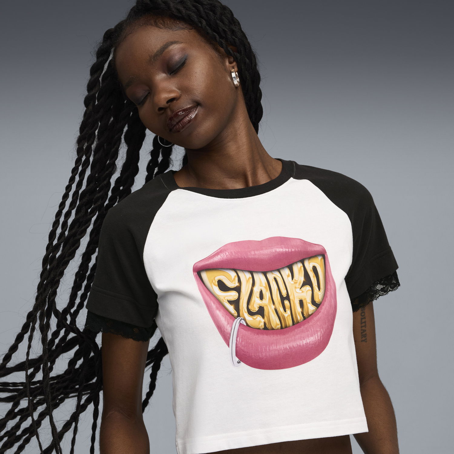 Tričko Puma A$AP ROCKY x PUMA Flacko Smile Baby Tee Čierna | 633419_02, 1