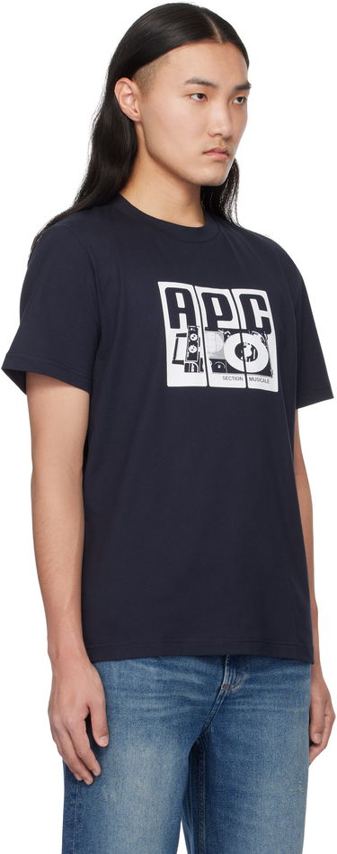 Tričko A.P.C. Graphic Print Cotton T-Shirt Navy | COBQX-M26485, 1