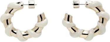 Náušnice LANVIN Lanvin Melodie Candy Twisted Hoop Earrings Biela | AW-CJFBO5-ENCY-P25, 0