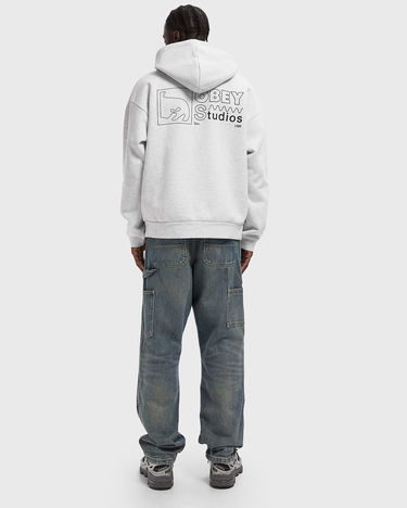 Mikina OBEY Nico Heavy Hoodie Šedá | 112470255-AGRY, 2