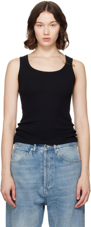 Tielko Versace Versace Safety Pin Ribbed Tank Top Čierna | 1020463_1A15333, 0