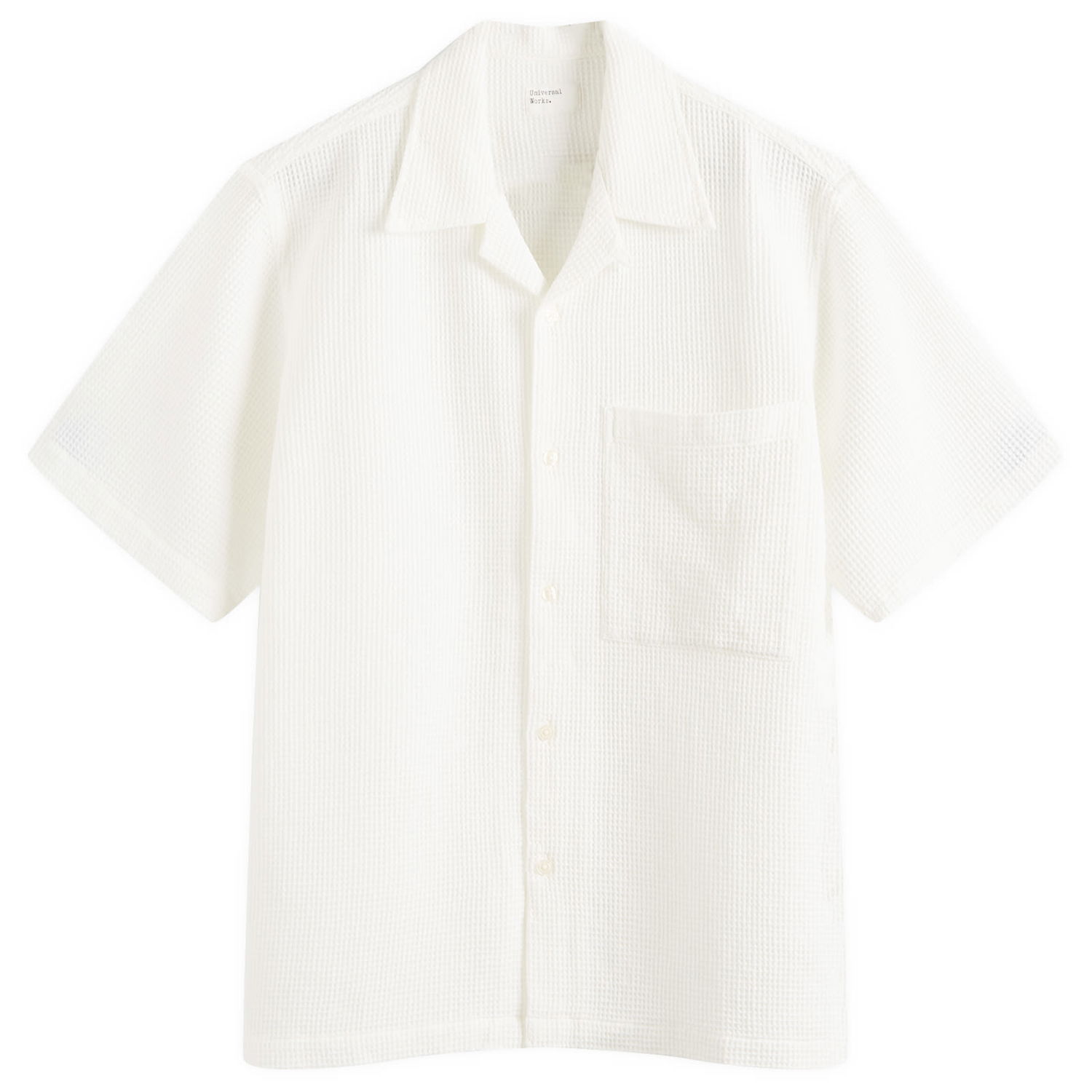 Košeľa Universal Works Universal Works Waffle Camp Shirt, Size Large Biela | P3017-ECR, 1
