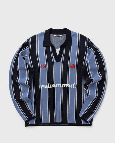 Polo tričko Edmmond Studios Striped Knitted Polo Shirt Modrá | 325-60-20540, 2