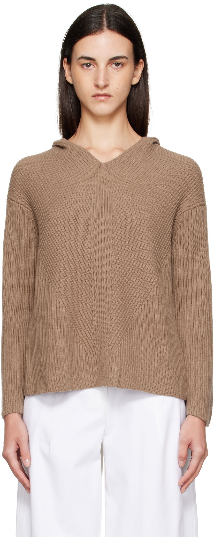 Mikina Max Mara Max Mara Falcone Knit Hoodie Hnedá | 2529366031600