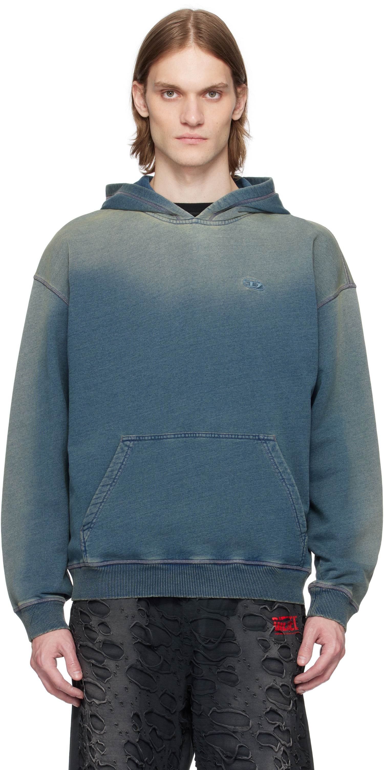 Mikina Diesel S-Boxt-Hood-R6 Hoodie Modrá | A16189-0GIAT-01, 0