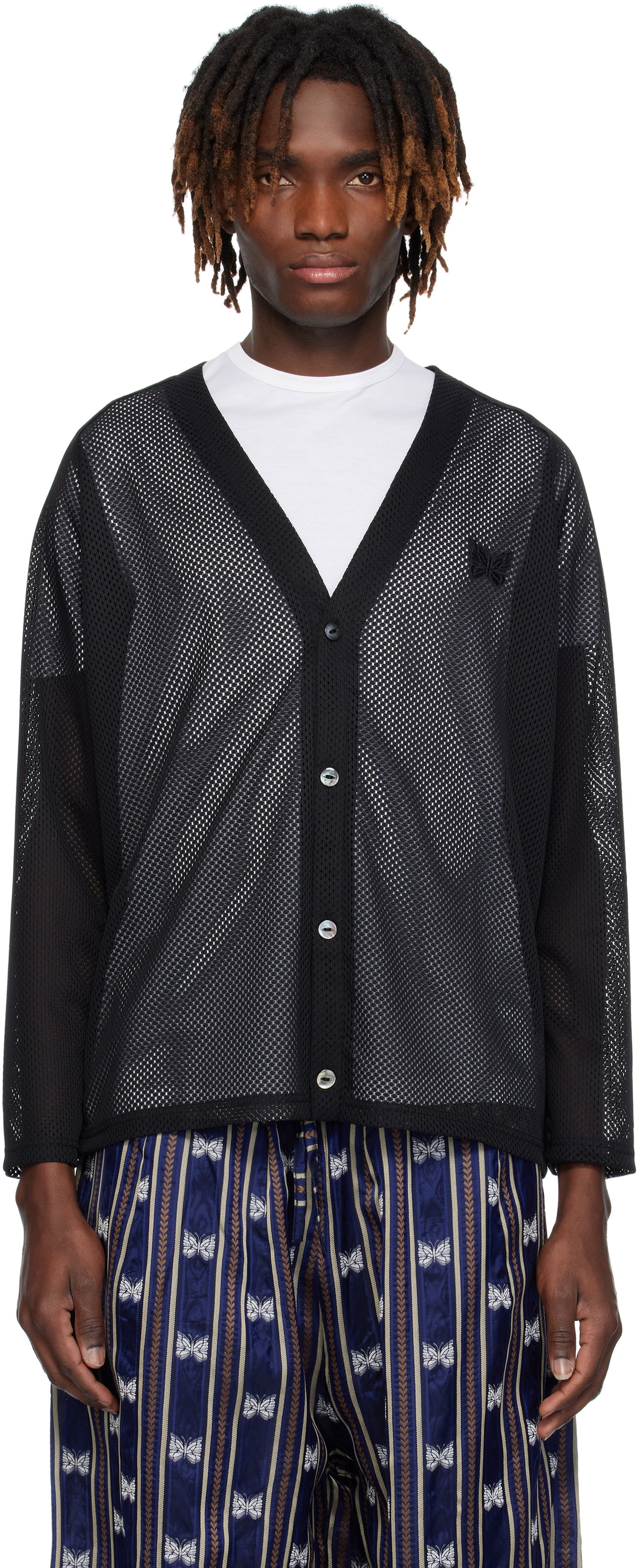 Sveter Needles NEEDLES Mesh Cardigan Čierna | QV344, 0