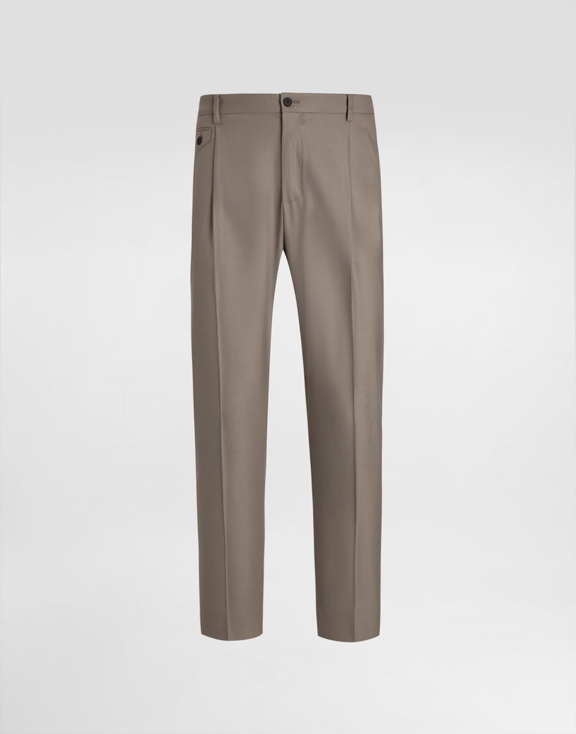 Nohavice Dolce & Gabbana Dolce & Gabbana Double-fold Wool Canvas Trousers Béžová | GV4EETFURK8M3725