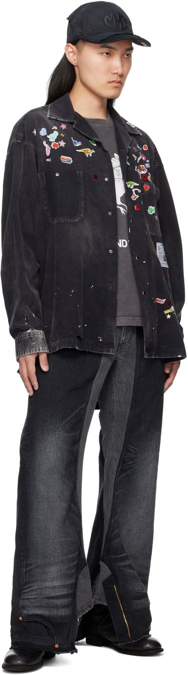 Košeľa Maison MIHARA YASUHIRO MMY Sticker Print Corduroy Shirt Čierna | J14SH182, 3
