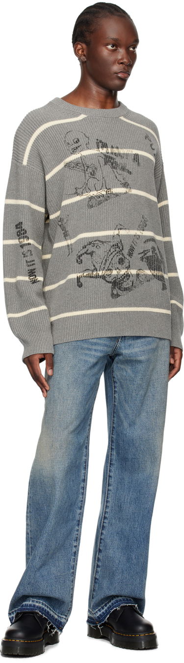 Sveter R13 R13 Striped Boyfriend Sweater Šedá | R13MY231-Y148B, 3