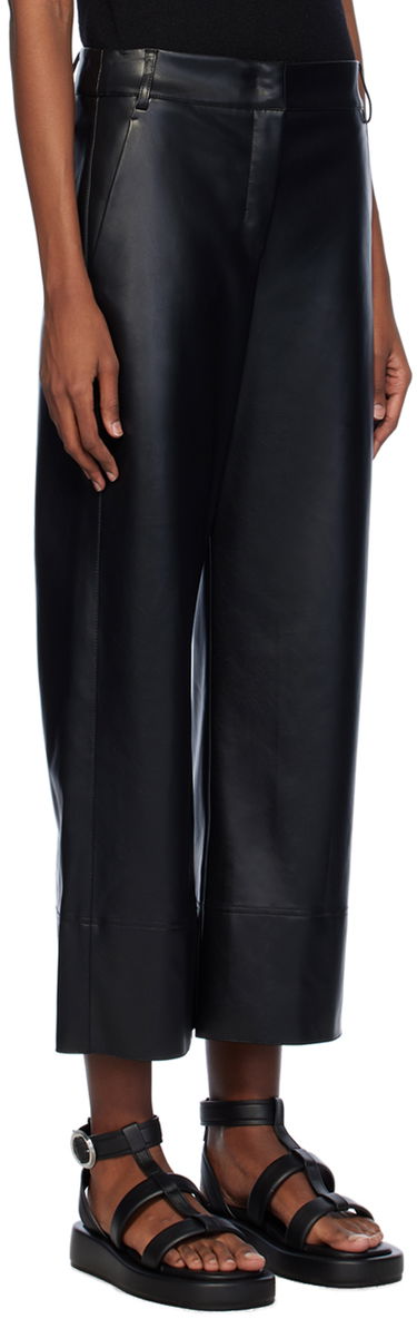 Nohavice Max Mara Max Mara Faux-Leather Wide Leg Pants Čierna | 2419781021600 MM13037, 1
