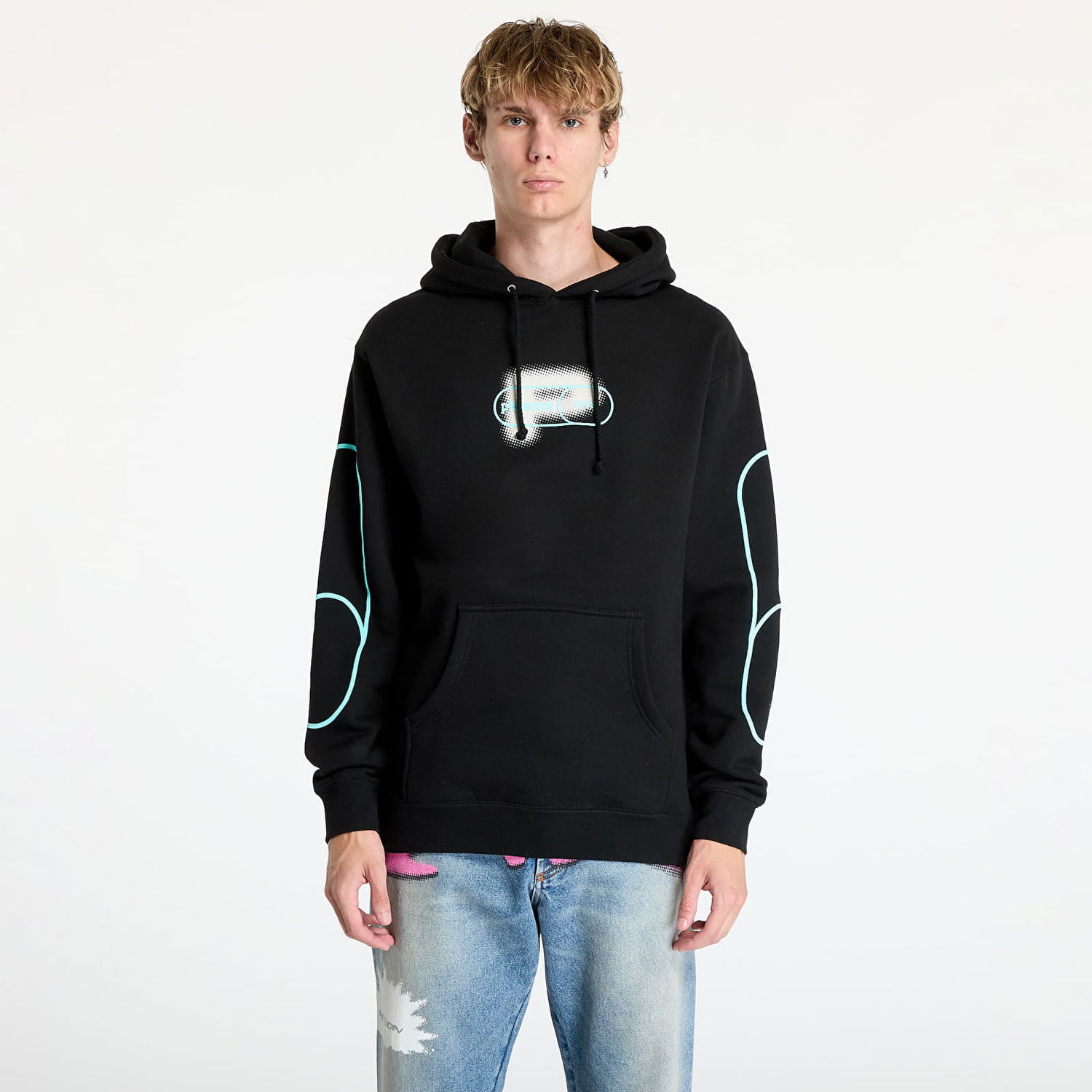 Mikina Pleasures Pixel P Hoodie Black Čierna | P24F100 BLACK, 0