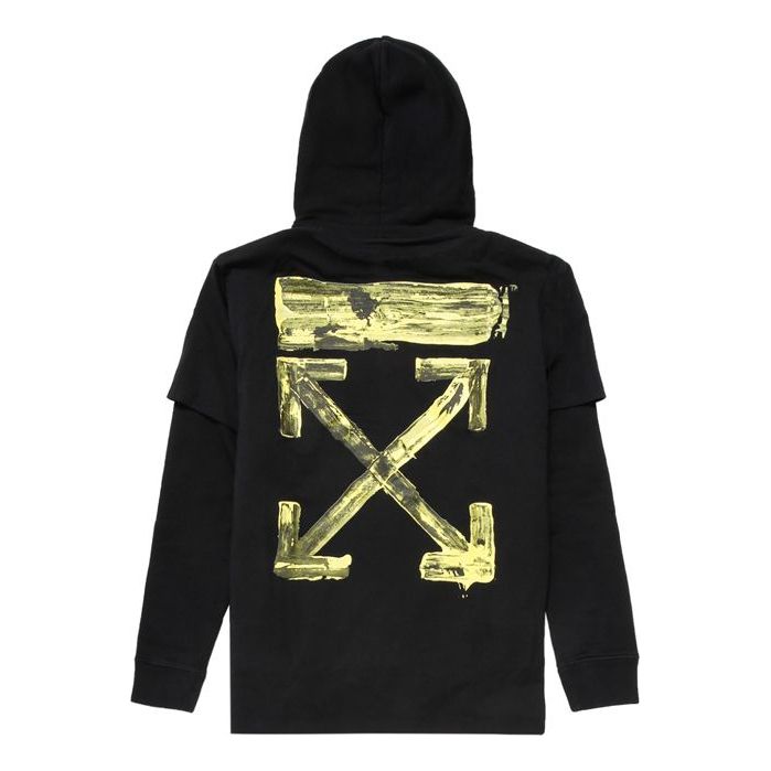 Mikina Off-White Off-White Layered Hoodie with Back Arrow Print Čierna | OMAB033F191850101060, 0