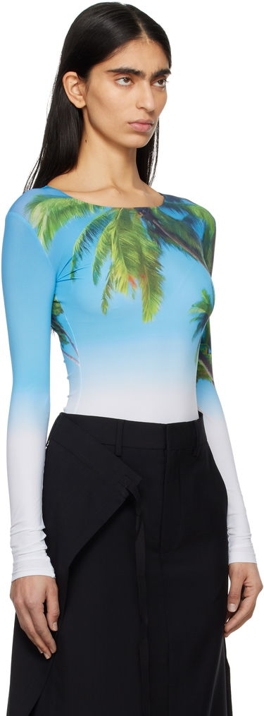 Body Maison Margiela MM6 Maison Margiela Archive Print Long Sleeve Bodysuit Modrá | S52NA0071 M20083, 1