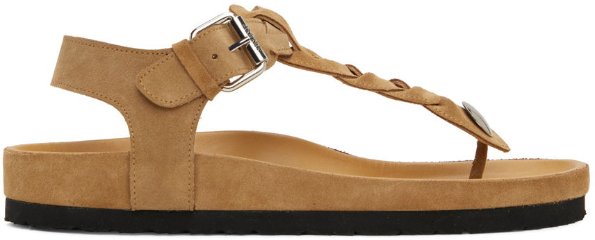 Doplnky ISABEL MARANT Isabel Marant Brook Braided Suede Thong Sandals Béžová | 23ESD0077FA-A2B16S, 0