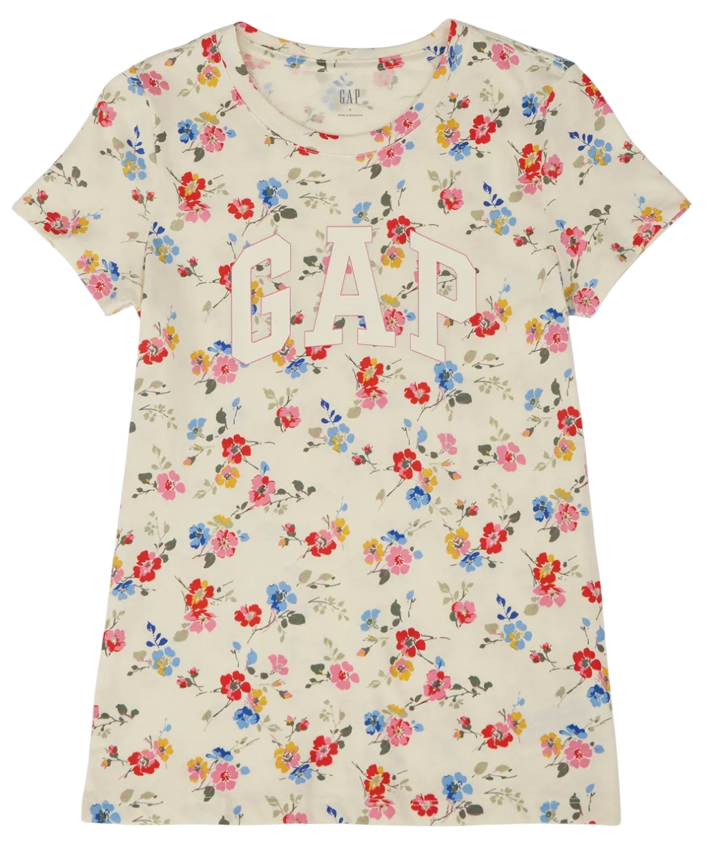 Tričko GAP Floral Print Classic Logo T-Shirt Rôznofarebný | 776775-00, 0