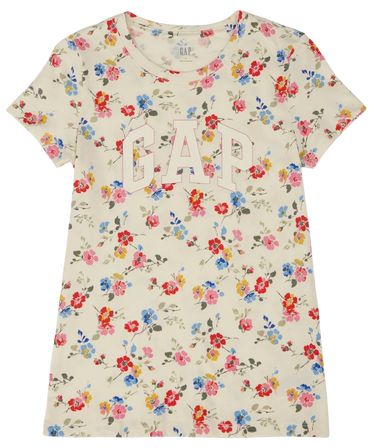 Tričko GAP Floral Print Classic Logo T-Shirt Rôznofarebný | 776775-00, 0