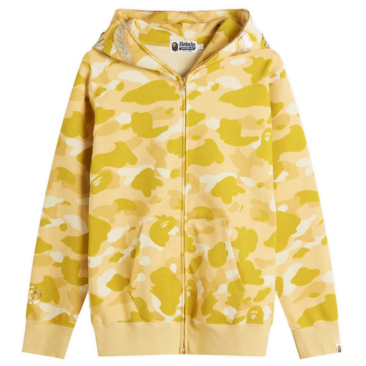 Mikina BAPE A Bathing Ape Camo Shark Full Zip Hoodie Žltá | 001ZPK302004L-YLW, 0