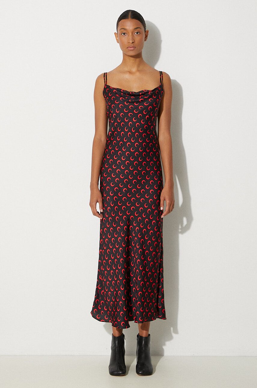 Moon Printed Flou Long Slip Dress