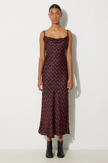 Šaty Marine Serre Moon Printed Flou Long Slip Dress Čierna | WDR302A.CWOV0040, 0