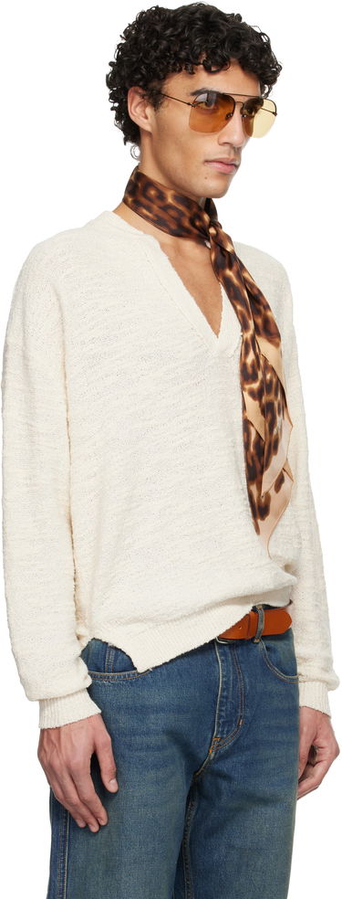 Sveter ISABEL MARANT Isabel Marant Arnold V-Neck Sweater Biela | PU0679HA-C2L02H, 4