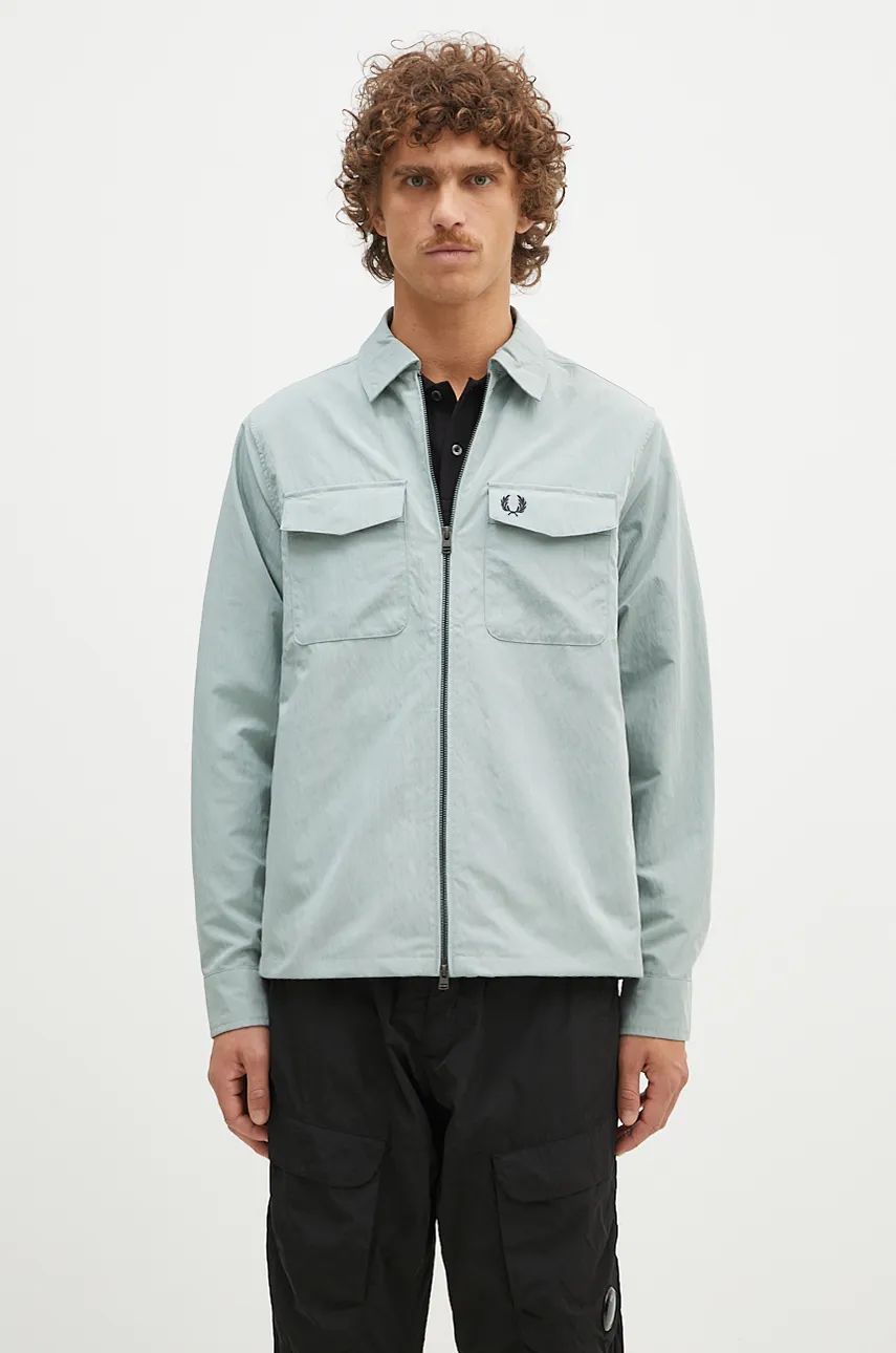 Košeľa Fred Perry Overshirt With Logo Zelené | M5684.959, 0
