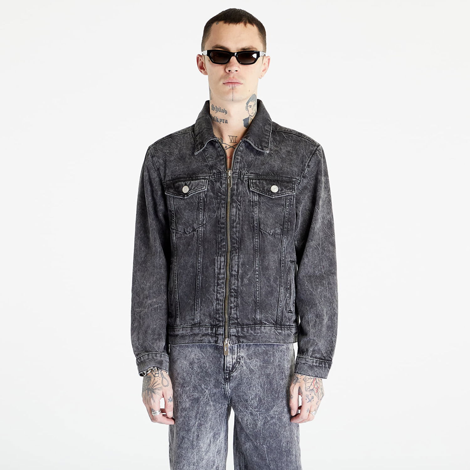 Bunda Han Kjøbenhavn Zip Denim Jacket Washed Šedá | M-132523, 0