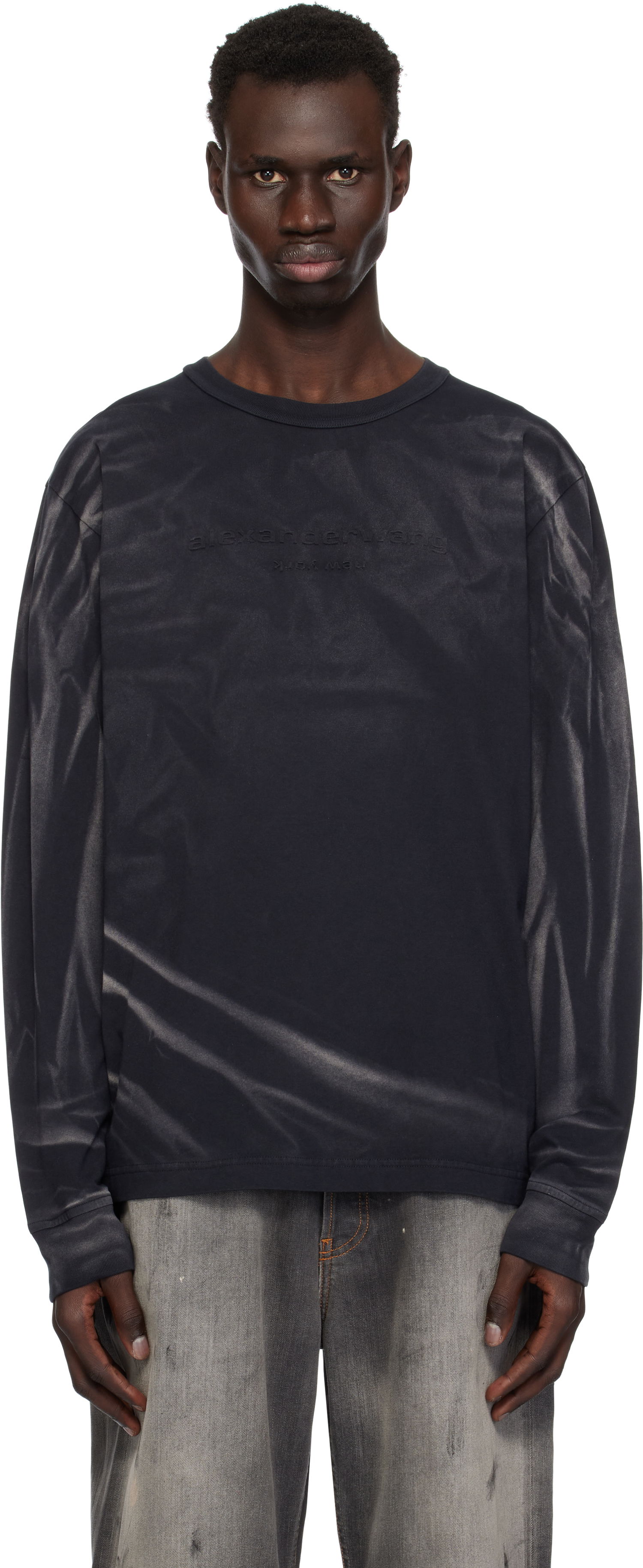 Tričko Alexander Wang Alexander Wang Crease Wash Long Sleeve T-shirt Čierna | UCC1251782, 0