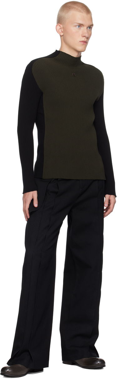 Sveter Courrèges Contrast Frame Rib Knit Turtleneck Zelené | 324MPU184FI0001, 3