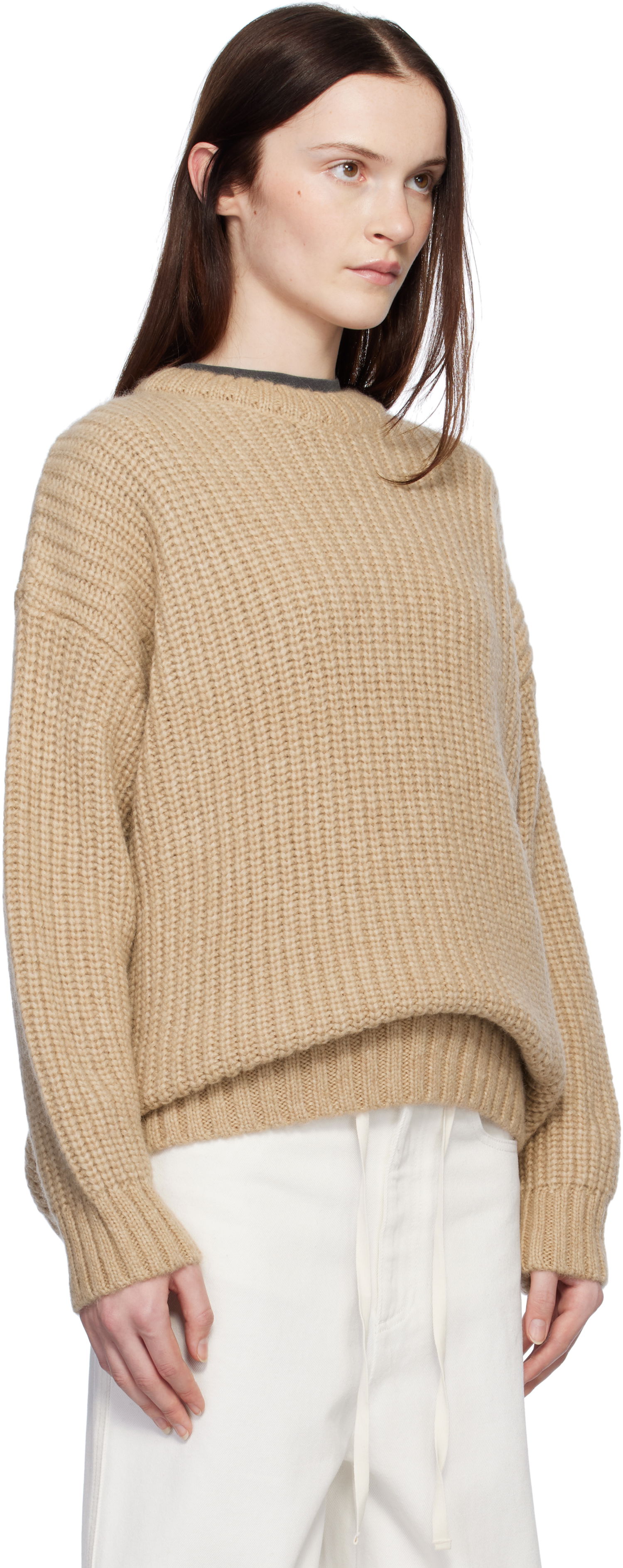 Sveter Anine Bing ANINE BING Sydney Knit Sweater Béžová | A-09-0277-220, 1