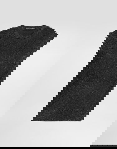 Tielko Dolce & Gabbana Dolce & Gabbana Metallic Viscose Tank Top Čierna | FXT74TJGMCES8001, 0