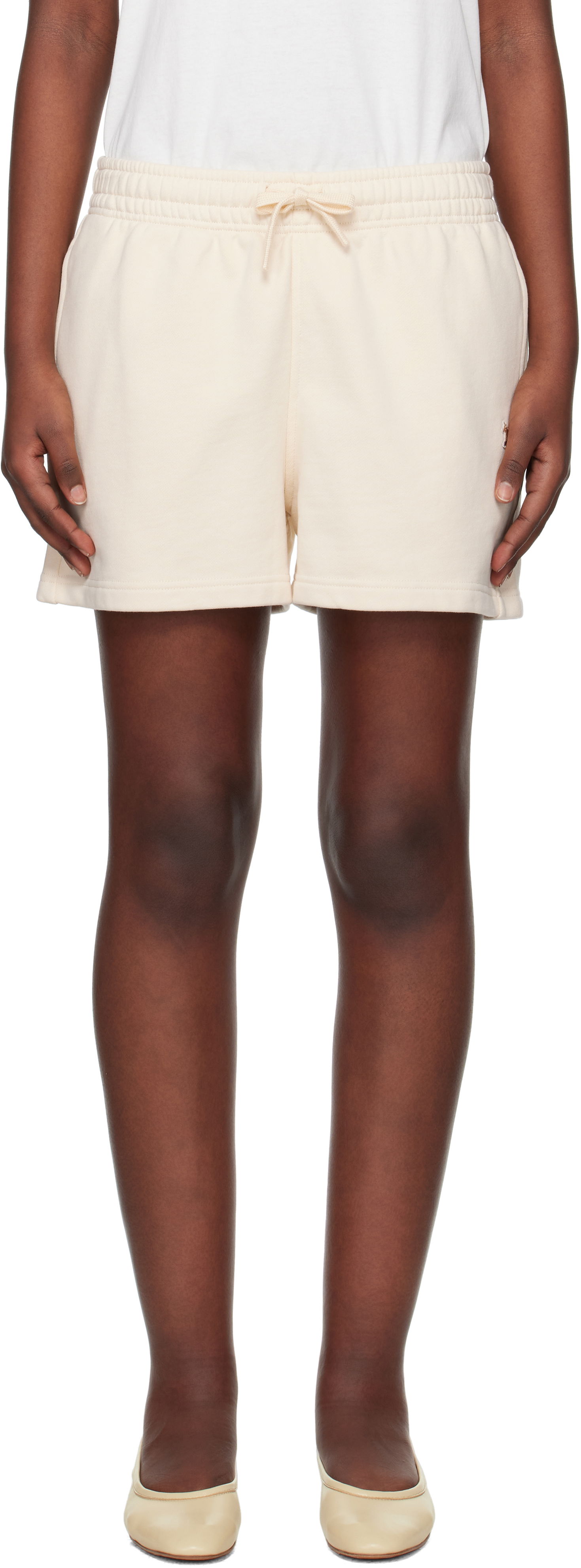Šortky MAISON KITSUNÉ Maison Kitsuné Baby Fox Patch Regular Jog Shorts Béžová | MW01113KM0325, 0