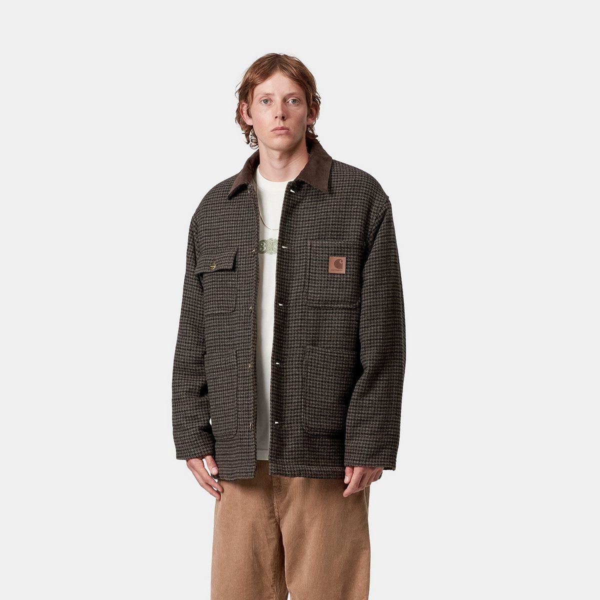 Kabáty Carhartt WIP Lowis Chore Coat Houndstooth Rôznofarebný | I035344_9, 0