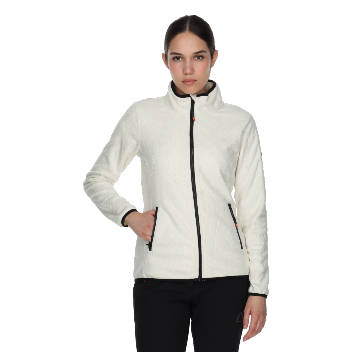 Bunda Ellesse Textured Stand Collar Full-Zip Fleece Jacket Biela | ELA243F612-92, 0