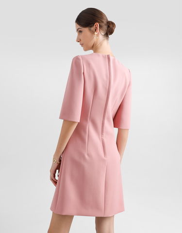 Šaty Dolce & Gabbana Dolce & Gabbana Wool Crepe Fit-and-Flare Dress Ružová | F6GAUTFU2L8F0473, 3