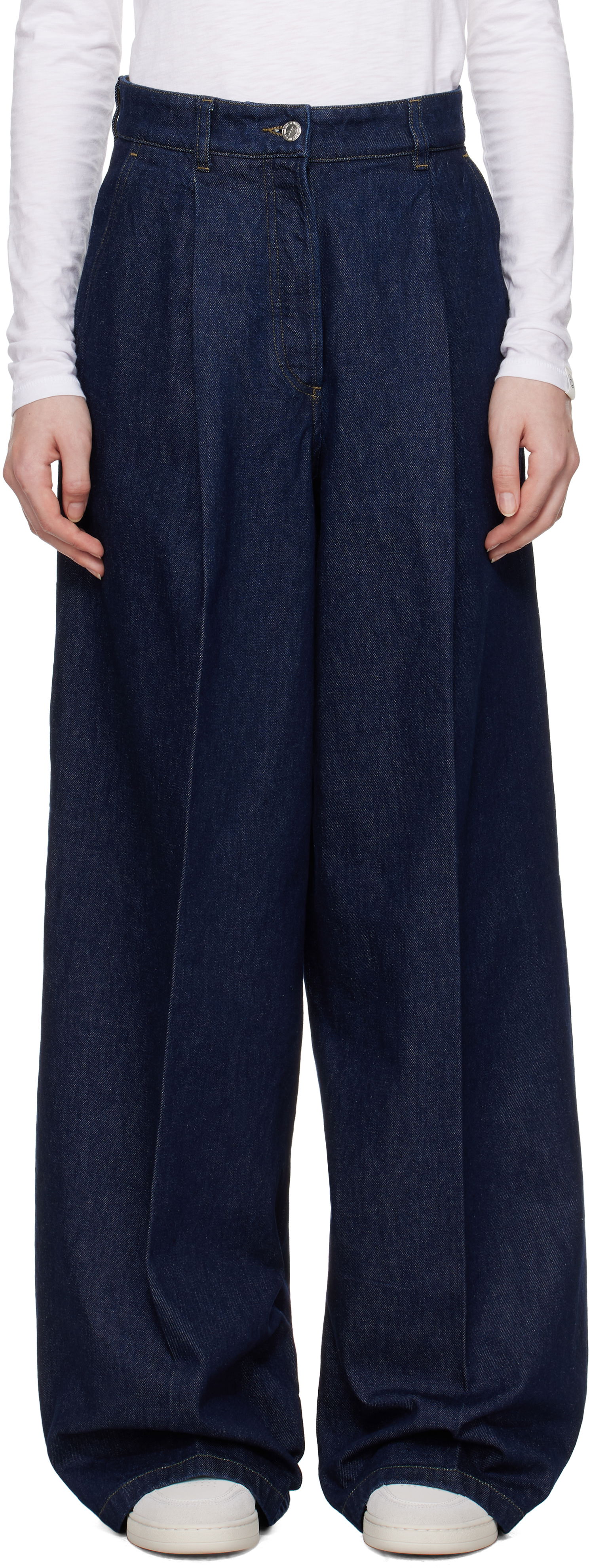 Džínsy A.P.C. Anastasia Barbieri Edition Azzurra Wide Leg Jeans Navy | COHEX-F08489, 0