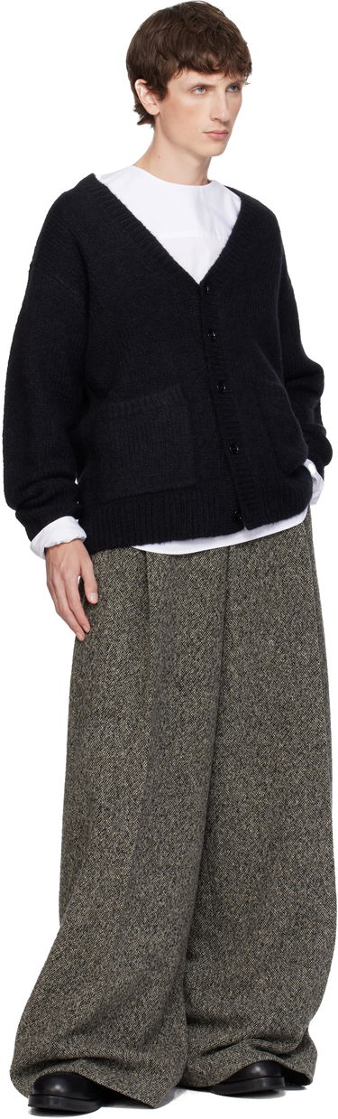 Sveter Dries Van Noten Dries Van Noten Alpaca & Merino Wool V-Neck Button-Front Cardigan with Pockets Čierna | 252-021224-2709, 3