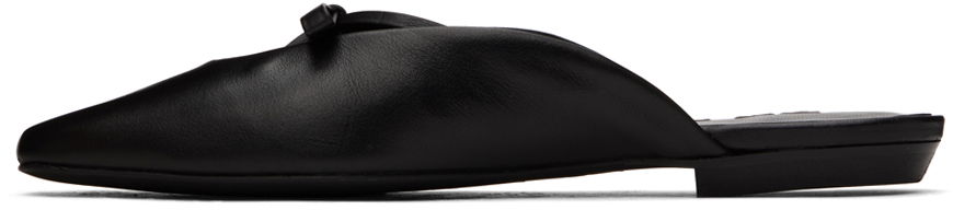 Leather Mules with Bow Detail