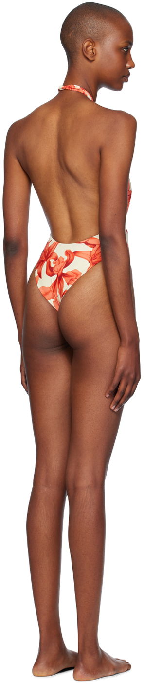 Plavky Miaou Miaou Demi Floral-Print One-Piece Swimsuit Oranžová | 2010MSWOAL, 2