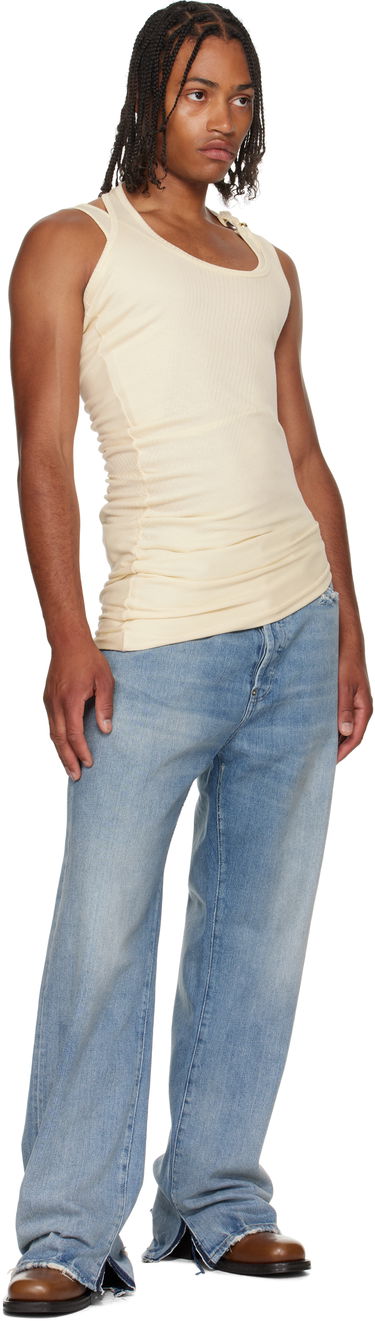 Tielko Jean Paul Gaultier Jean Paul Gaultier 'Gaultier' Piercing Tank Top Béžová | 25/03-W-TO292-J000-03, 3
